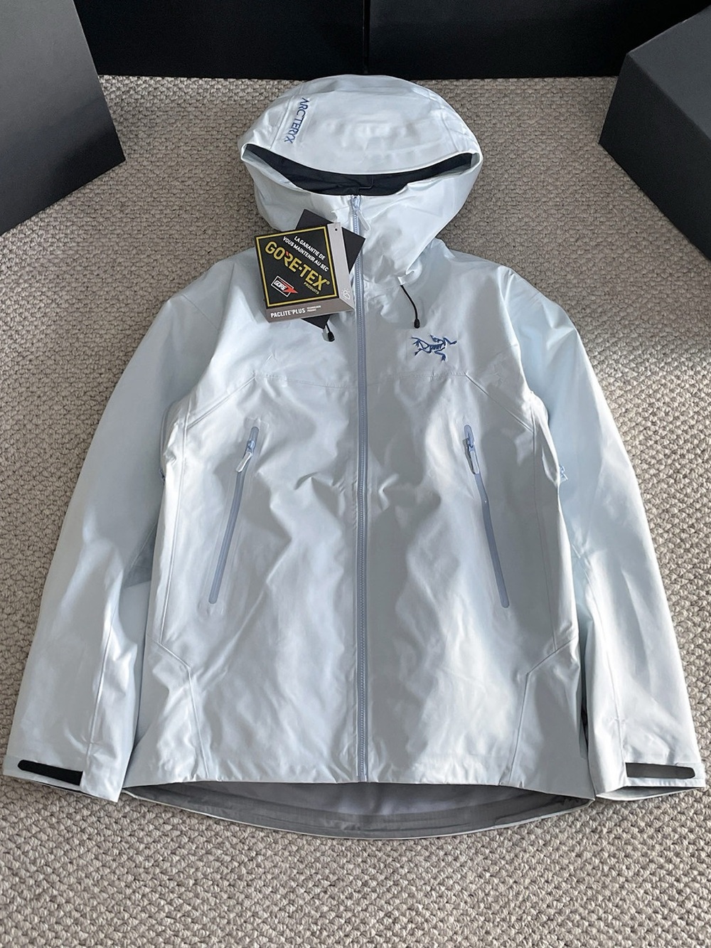 Arc'teryx Women's Light Gray GORE-TEX Hooded Ski Jacket
